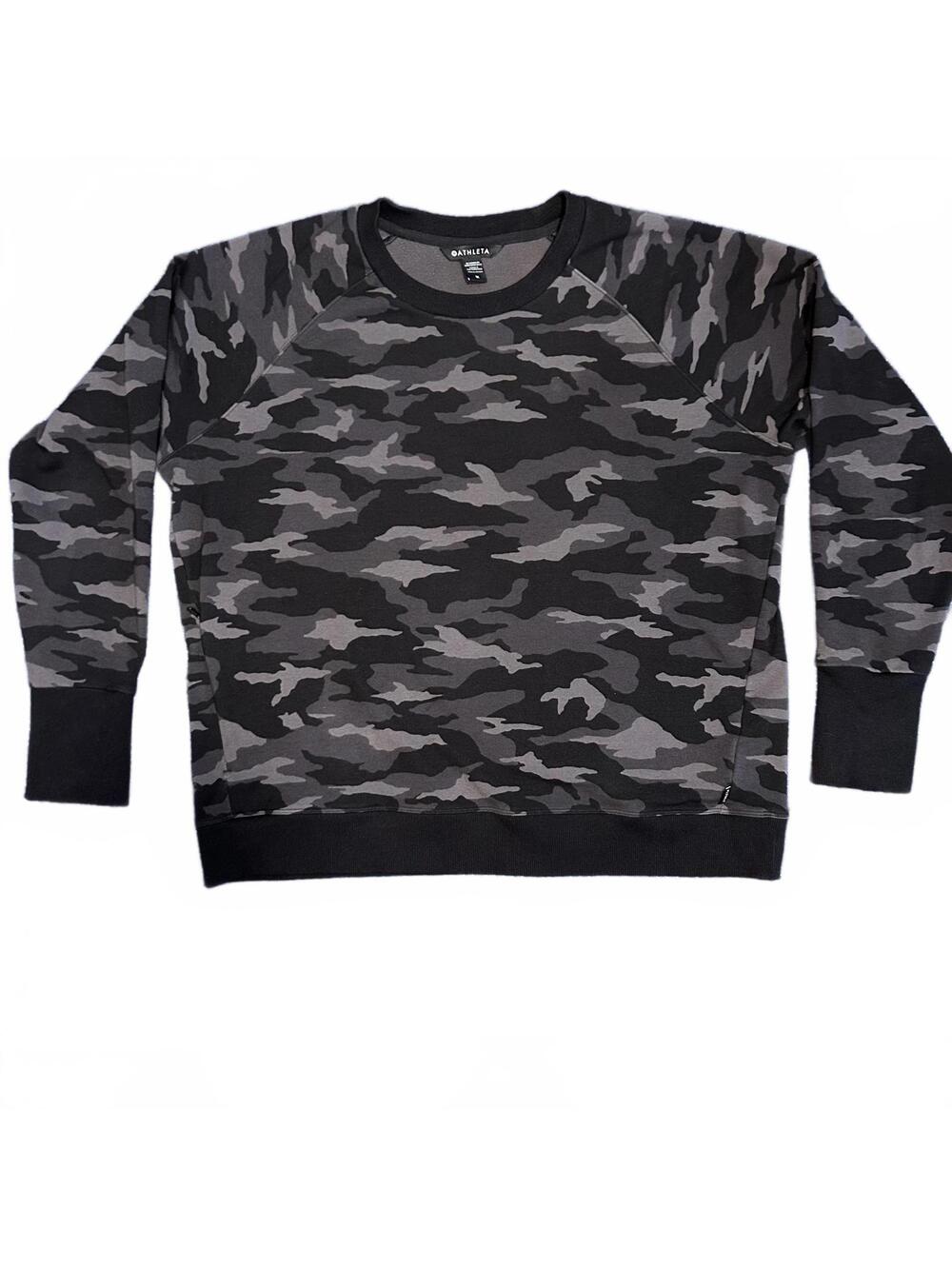 Camo Triumph Sweatshirt - Pullover Crew Neck - black gray - Athleta size 1X